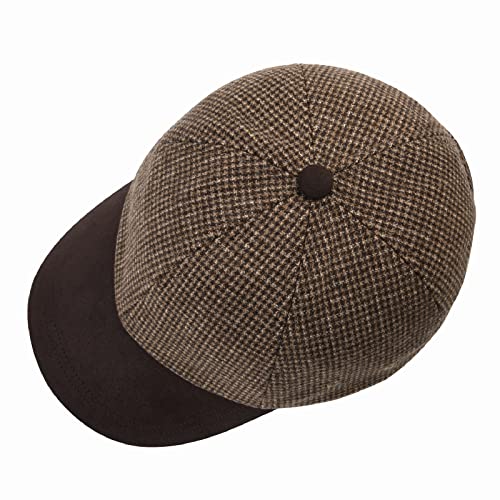 Botvela Wool Baseball Cap For Men Adjustable Unstructured Tweed Hat (P T-Houndstooth Coffee) #TOP27