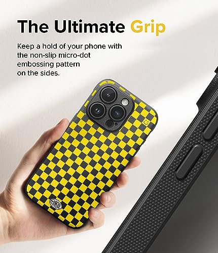 Image of Ringke Onyx Compatible with iPhone 15 Pro Case Cover Rugged Flexible Durable Anti-Slip TPU Protection Shockproof iPhone 15 Pro Back Cover - Checkerboard Yellow