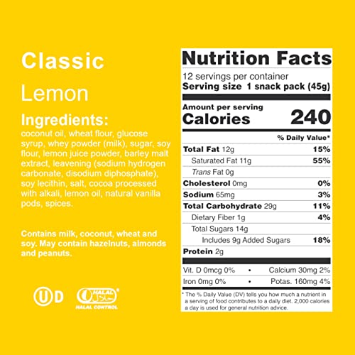 Loacker Premium Lemon Wafer Cookies| Multipack Of 12 Snacks | Crispy Wafer Fingers With Creme-Filling | Taste Of Fresh Italian Lemons |Non Gmo | No Artificial Flavorings, Added Colors Or Preservatives | Perfect Snack For Lunchbox & Tea-Break 19.05 Oz #TOP3