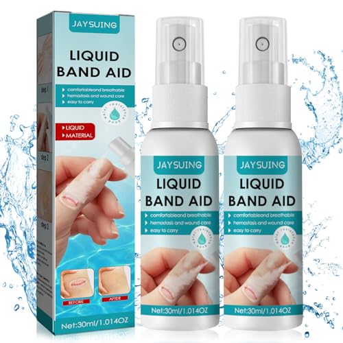 2pcs Liquid Plaster, New Skin Liquid Plaster, Waterproof Liquids Bandage, Transparent Waterproof Spray Wound Stick Protective, No Pain,Dry Cracked Skin(30ml * 2)