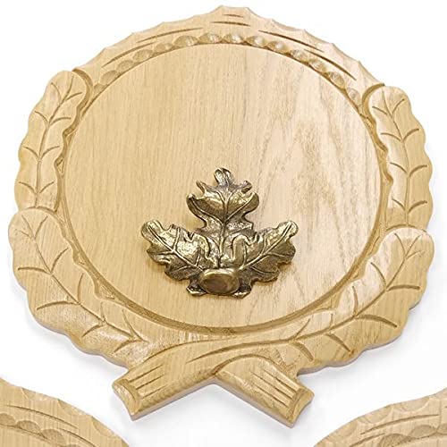 GTK Oferta 3 placas de cuña talladas de roble claro AF 19 cm con 3 hojas de roble, portada grande, tabla cuña, tabla de especias, cartel trofeo.