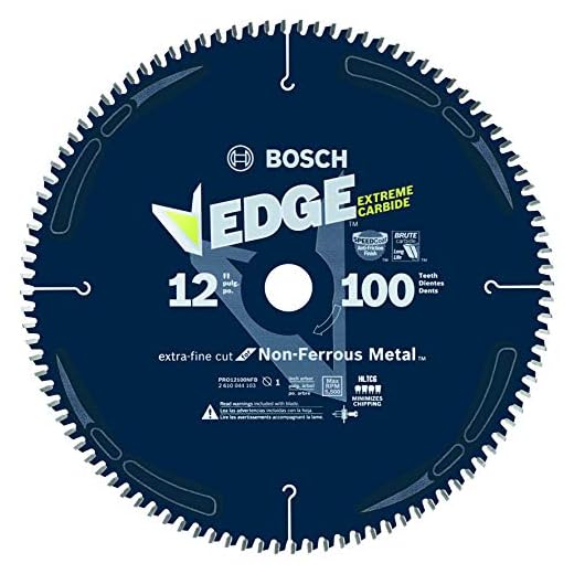 Bosch PRO12100NFB 12 In. 100 Tooth Edge Non-Ferrous Metal-Cutting Circular Saw Blade,Gray