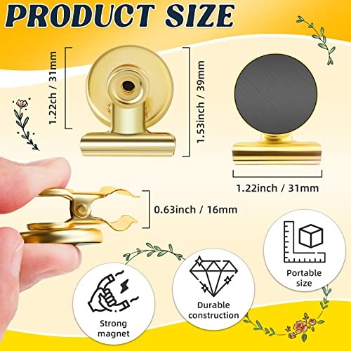 GRTARD 12Pack Magnetic Clips with Anti-Scratch Sticky Pads, Strong Heavy Duty Fridge Magnets Clip, Whiteboard Magnets with Clips, Non-Scratch Metal Magnetic Clip for Refrigerator, Whiteboard