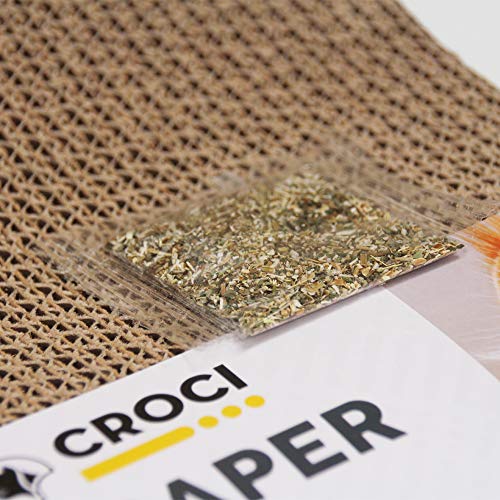 Miniatura 4 de Croci Wavy - Tapete Rascador Para Gatos Adultos, Grandes Y Pequeños, Tapete Con Rascador Calmante Para Gatos En Cartón Y Bolsa De Catnip Lista Para Combinar, Accesorios Y Juegos Para Mascotas En Casa