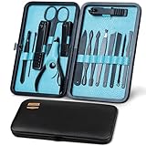 Utopia Care Nail Clippers Professional Nail Kit or Manicure Kit for Women and Men, Stocking Stuffers or Groomsmen Gifts 16Pcs Pedicure Set for Fingernail, Toenail Clippers with Travel Case