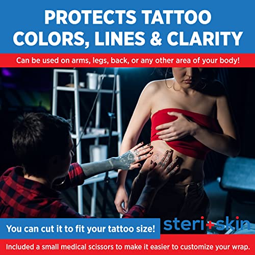 Tattoo Bandage Aftercare Healing Wrap, 6”X 40”, Transparent Sanitary Film Flexible And Breathable Adhesive Waterproof Dressing Tape For Second Skin Derm Protection And Recovery, Scissors Included… #TOP2