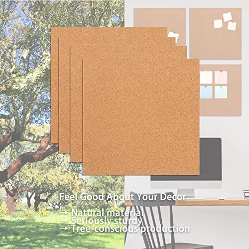 Cork Board Bulletin Board 12X12Inch,50 Push Pins, & No Frame – Pin Board For Home & Office Decor, 0.5 Inch Thick #TOP6