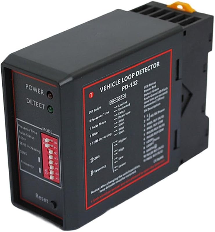 Inductive Loop Detector DP132 Single Channel Vehicle Sensing Module, DC 12V/24V AC/DC Adjustable Sensitivity 4 Levels, For Automatic Gate And Parking for ACCESS Control Systems(12V)