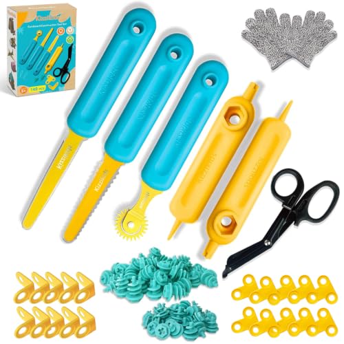 Kizzikids Cardboard Tools for Kids, Safe Cutter STEM Construction Kit
