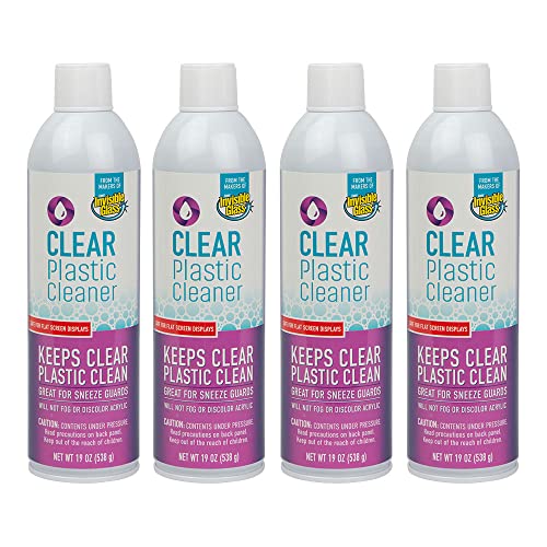 Image of Invisible Glass 91014-4PK Clear Plastic Cleaner - Cleans and Protects Plastic on Electronics, Appliances, Eyewear, Cars, Trucks, RVs, Boats & More, Helps Prevent Fog and Static - 19 oz (Pack of 4)