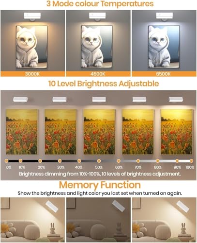 Aplique de pared LED regulable inalámbrico magnético 360 5