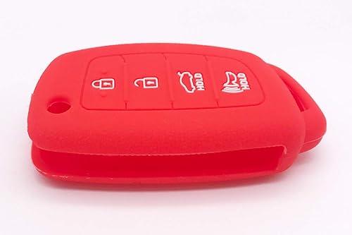 Miniatura 10 de Funda protectora de silicona para llavero para Hyundai Sonata Santa Fe, entrada sin llave, control remoto, llavero (rosa + negro)