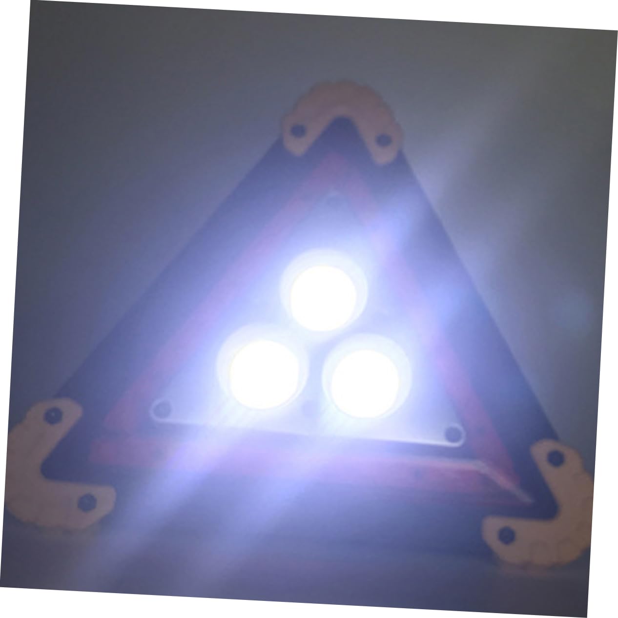 Balise de Sécurité LED Triangulaire Rechargeable Jaune, pour Voiture