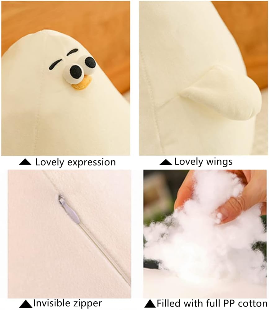NatureMan Cute Seagull Fat Chicken Plush Toys, Funny Fat Chicken Plush Stuffed Animal Cartoon Chicken Pillow Creative Gift for Boys Girls Festival Gifts (15.7in)