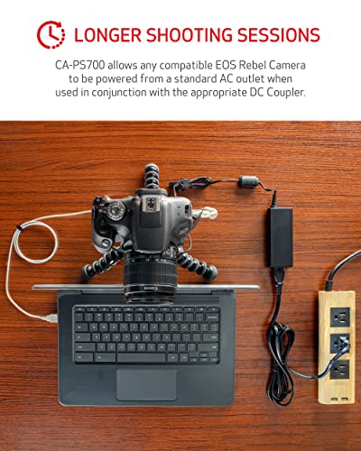 Canon Eos Webcam Accessories Starter Kit (For Select Eos Rebel Cameras), Compatible With Laptop & Pc, High-Resolution Streaming, Video Conferencing, & Content Creation, Compact Power Adapter Ca-Ps700 #TOP2