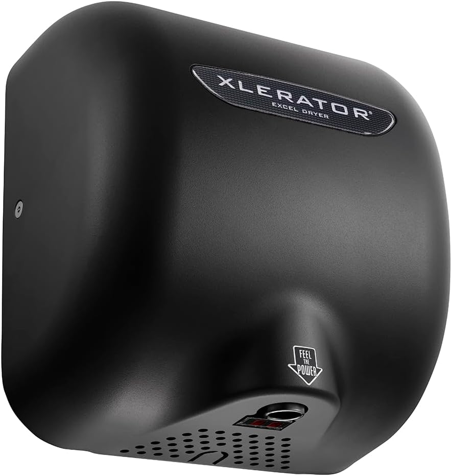 XLERATOR Hand Dryer, Excel Dryer, XL-SP-1.1N-277V Black, Automatic Hand Drying, 5.5A, Noise Reduction Nozzle, Commercial Hand Dryer
