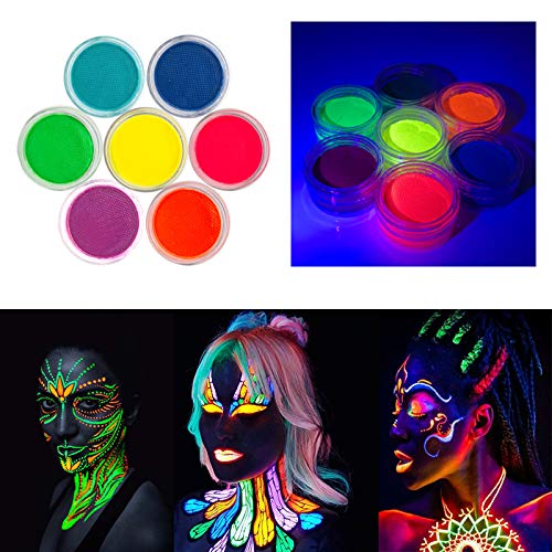 Onmay Water Activated Uv Reactive Hydra Eyeliner, 7 Color Aqua Eye Liner Uv Glow Blacklight Body Face Paint Makeup Kit - Neon Bundle #TOP6