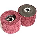 Yutnqin 10Pcs 4.5' x 7/8' Nylon Fiber Flap Disc Polishing Grinding Wheel,Scouring pad Buffing Wheel for Angle Grinder, Polishing Tools (Grit 320),Abrasive disks for Power-Operated Grinders