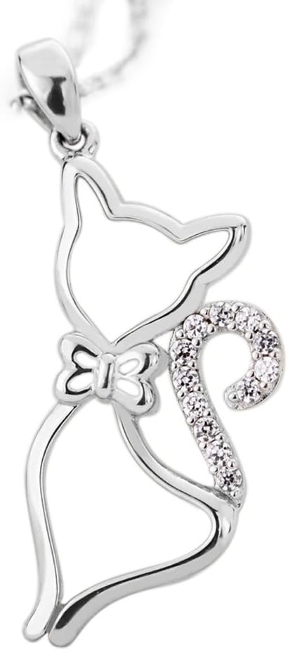 Wendalern Strass Gatto Collana Per Gli Amanti Dei Gatti Carino Cristallo Gattino Ciondolo Collana Dainty Cavo Gatto Animale Collana Catena Bella Gattino Gioielli Regali Per Le Donne Ragazze