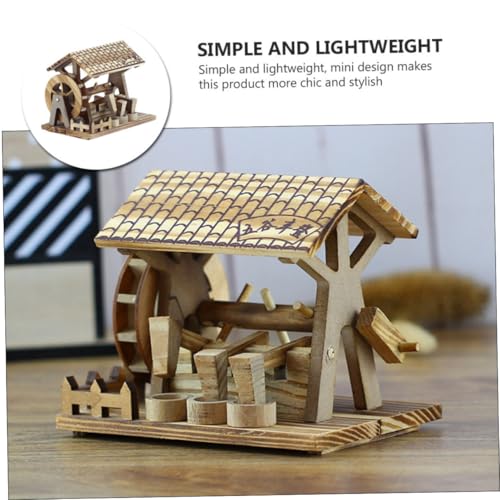 Moulin à eau miniature en bois VANZACK déco bureau salon - 8