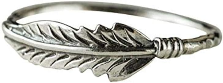 Luxury and Shining Solid Sterling Silver Feather Stacking Rings