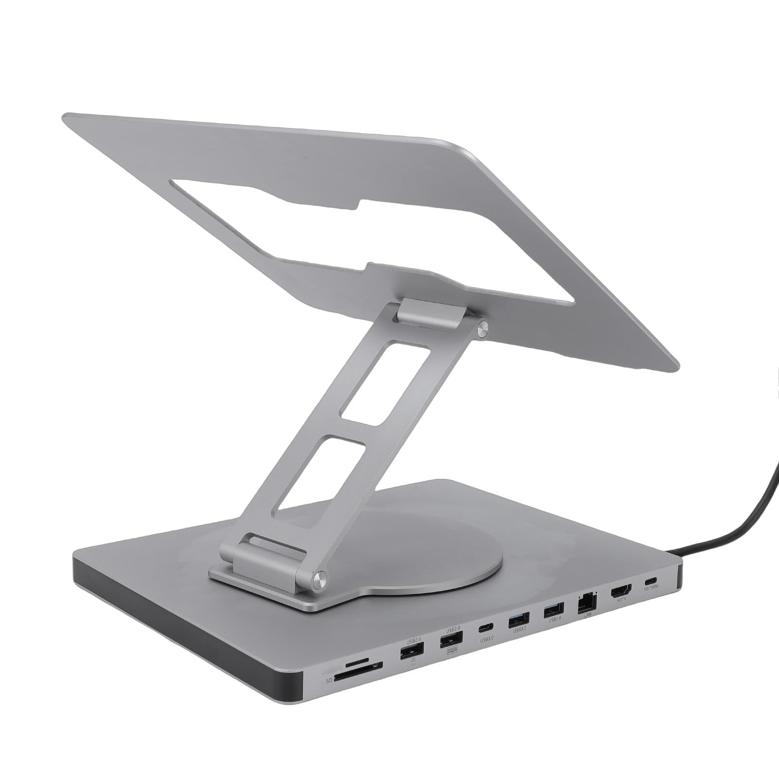 Fabater Docking Station per Laptop in Lega di Alluminio Supporto Hub USB 10 in 1 Design Rotante Regolabile per Uso Professionale