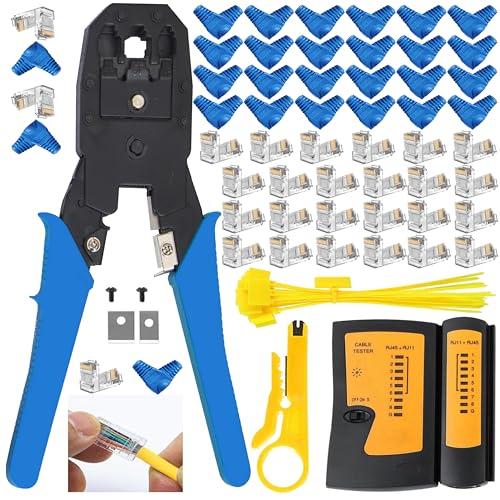 Outils de sertissage RJ45 CAT5 bleus pour la réparation de câbles réseau et LAN DIY