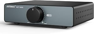 Amplificateur AIYIMA A07 MAX 2 Canaux Audio Domestique 300W*2 Amplificateur de Puissance Classe D TPA3255 Mono Stéréo Pontable avec Sortie Ligne 3,5 mm pour Enceintes de Bureau Passives + Adaptateur Secteur DC 36V
