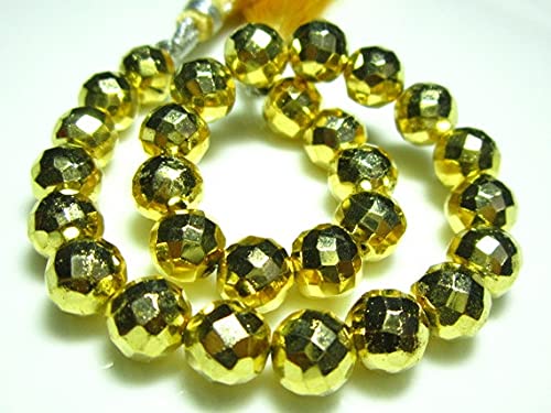 Pyrite dorée facettée 8mm : finissez-en avec les perles ternes pour vos colliers