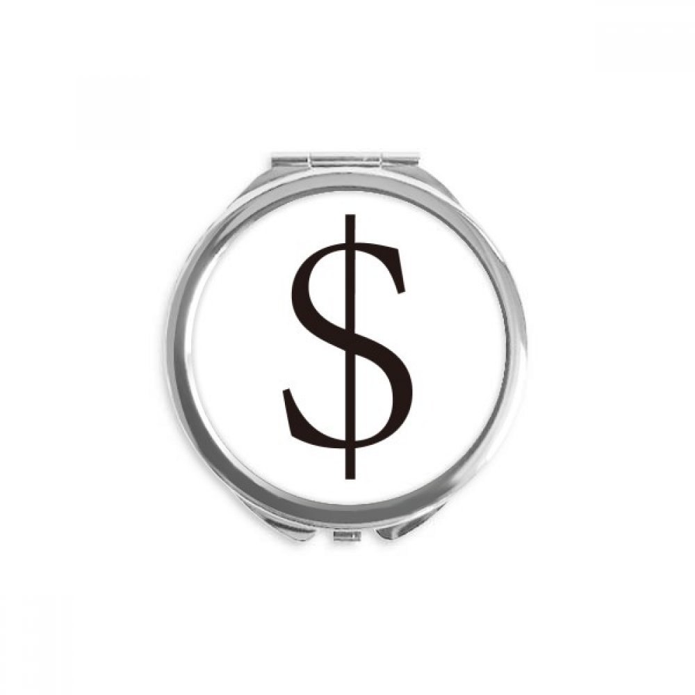 Espejo redondo portable de bolsillo con símbolo de dólar para maquillaje de mano 5