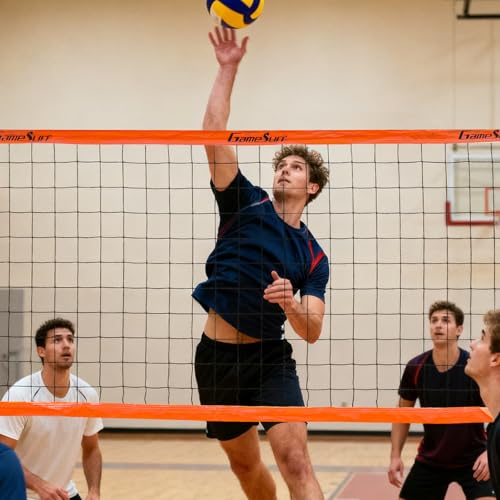 Regulation Size 32’x3’ Outdoor Volleyball Net – Heavy-Duty Reinforced Polyester Top Cord & Vinyl Sleeve for No-Sag Performance – Durable Replacement for Backyard, Beach, or Park