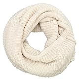 Knit Winter Infinity Scarf for Women Fashion Thick Warm Circle Loop Scarves Beige