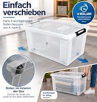 HRB Aufbewahrungsbox mit Deckel aus Kunststoff, 60 Liter, 2 Stück – Ansicht 3