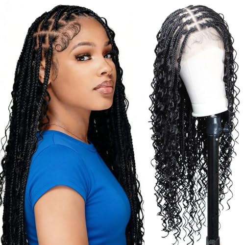 beauday 30 Inch Full Lace Front Boho Braided Wigs for