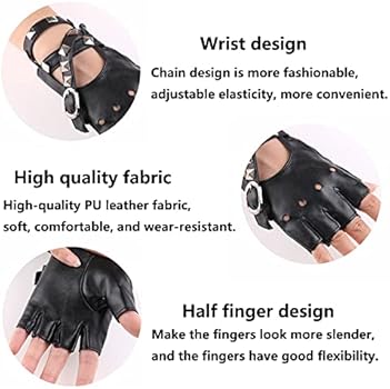 Long Keeper Vrouwen vingerloze PU lederen handschoenen punk
