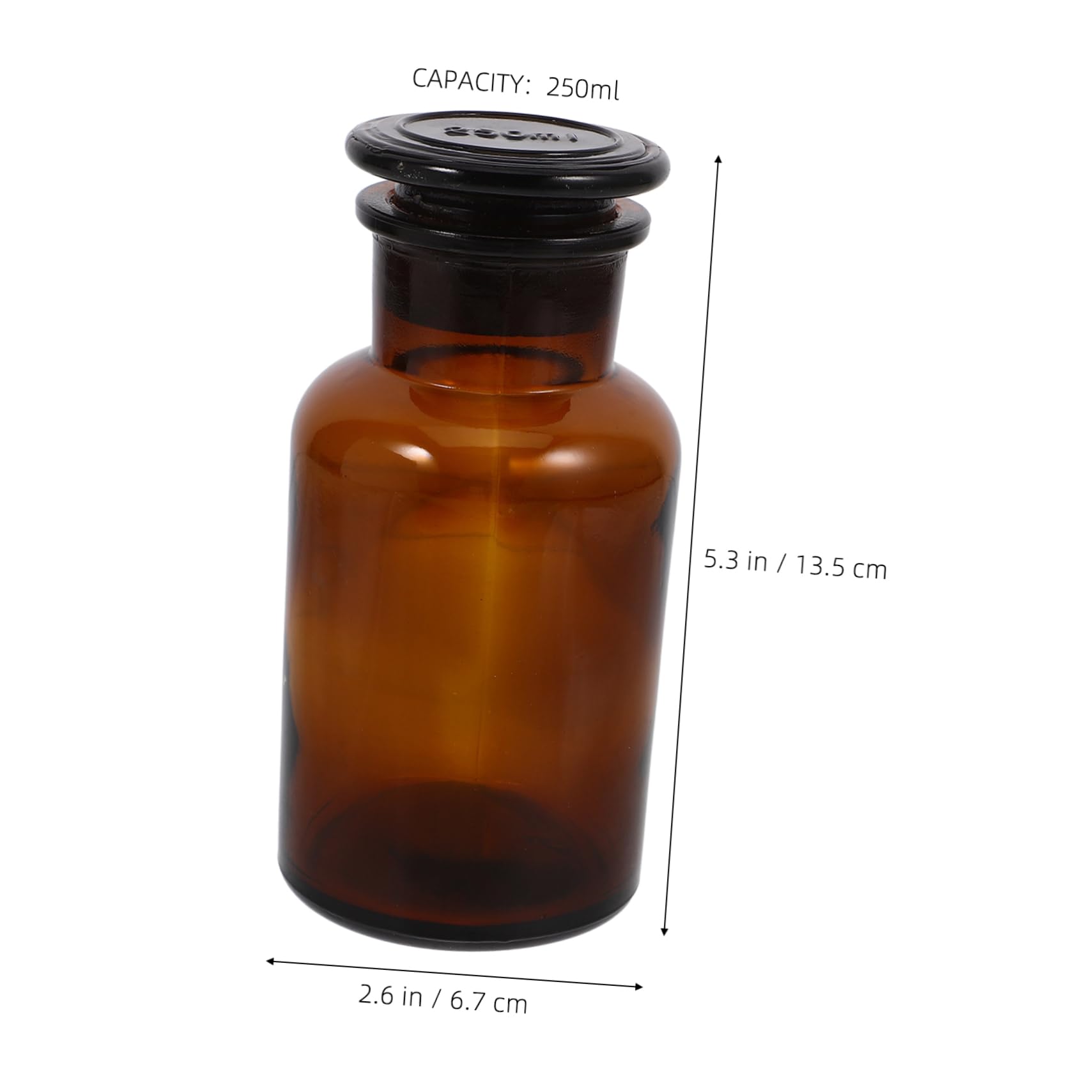 Alipis Efficient Wide Mouth Glass Storage Bottle 250ml Lab Reagent Bottle Uv Protection for Precise Dispensing