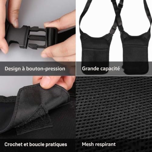 Luocute Sac à Bandoulière Anti-vol Sous les Bras, Sac Sous les Aisselles Réglable en Polyester avec Sangles Réglables, Poche Dissimulée, étui de sécurité Polyvalent pour les Aisselles, – vue 7