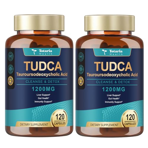 Totaria (2 Packs) TUDCA Supplement 1200mg (Tauroursodeoxycholic Acid), Ultra Strength Pure TUDCA