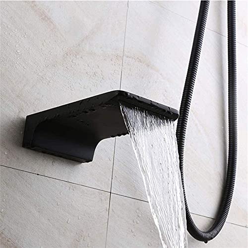 Robinet de baignoire cascade noir en laiton pour douche encastrée chic - 6