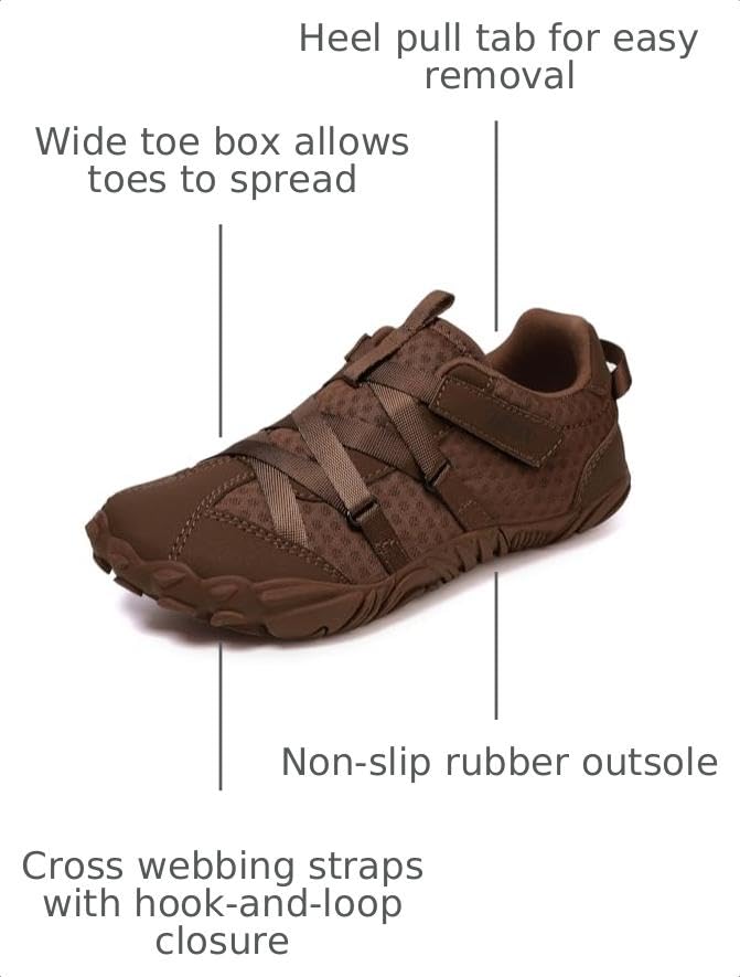 Image of UBFEN Girls Barefoot Shoes Zero Drop Wide Toe Box Kids Boys Sneakers