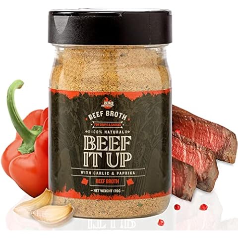 BBQ Moments Bone Broth Bouillon d'os - Vegan Bouillon de Boeuf Poudre, Stock Broths pour Ramen, Soupe Instantanée, Sauce - Fond Pudre Mix 170g (6 Oz) Cover