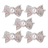 0 Broche de Lazo, 5 Piezas Botones de Perlas, Manualidades Botones Perlas, Diamante Imitación Botones, Adornos Perlas Imitación, Brillante, Adornos para Botones Perlas, para Combinar Ropa, Hacer Joyas