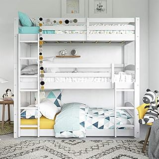 Dorel Living Phoenix Triple Bunk Bed, White