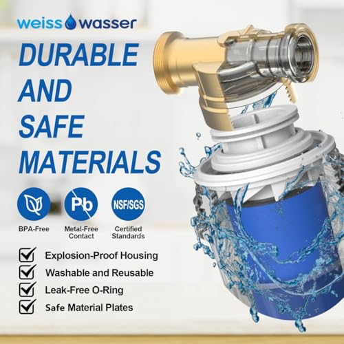 Weiss Wasser 40 Micron Disc Spin Down Sediment Filter, Reusable ＆ Anti-Clog Whole House Water Filter, Pre-Filtration System for City/Well Water, 3/4" MNPT, BPA Free by weiss wasser - Image 6