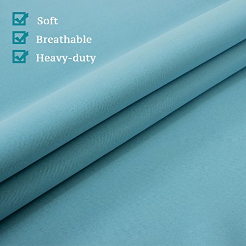 Flamingo P Blackout French Door Curtain, Privacy Protection Door Curtain/Drapery, Thermal Insulated Patio Door Curtain, Rod Pocket Thermal Insulated Energy Saving Curtain Drapes, 26 X 68 Inches, Aqua #TOP2