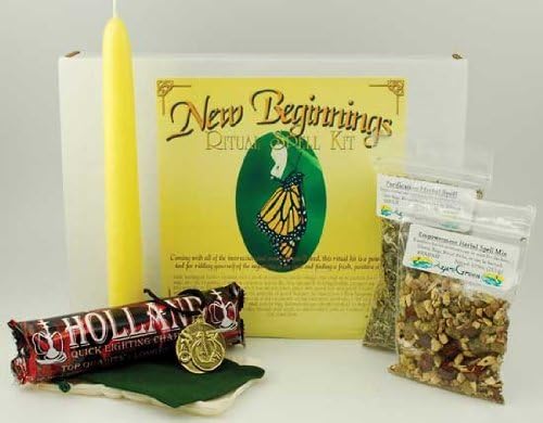 AzureGreen Kit ritual de New Beginnings - Invoca el cambio, todos los materiales incluidos, trae un cambio saludable y próspero