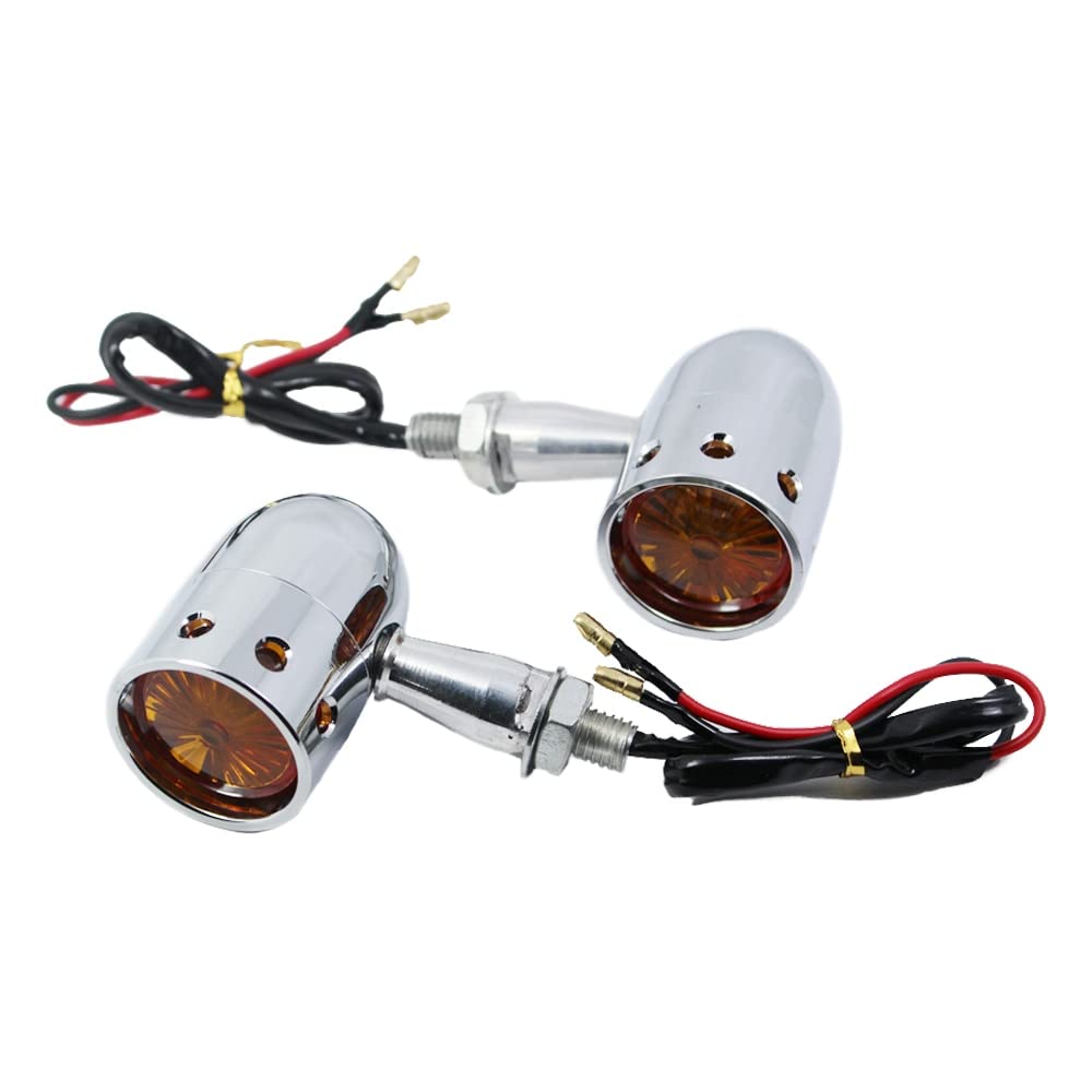 Pièces de réparation de Moto 4 pièces Moto Clignotants Clignotants lumières for Harley Davidson Softail Fat Boy FLSTF XL 883 Hugger Sportster Police FLHP Accessoires (Color : 4pcs Silver)