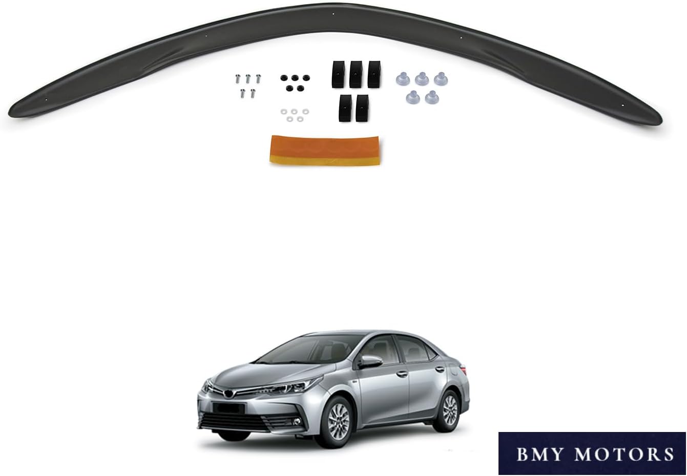 BMY Hood Deflector/Front Bug Shield Compatible for Toyota Corolla 2013-2017 Hood Guard Bonnet Protector | Particles & Bug | Car Accessories