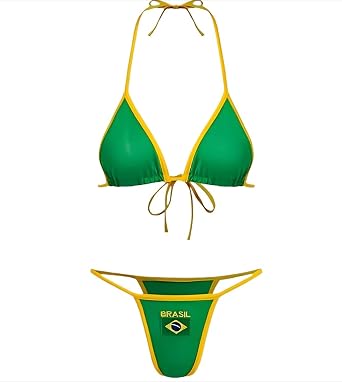 Brazil Mexico Jersey Y2k Halter Bikini Sets Cute 2 Piece Sexy Swimsuit Beach Sets Women Summer