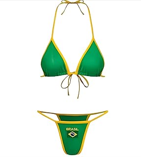 Brazil Mexico Jersey Y2k Halter Bikini Sets Cute 2 Piece Sexy Swimsuit Beach Sets Women Summer